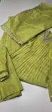 Green Mul chanderi 3 pc suit